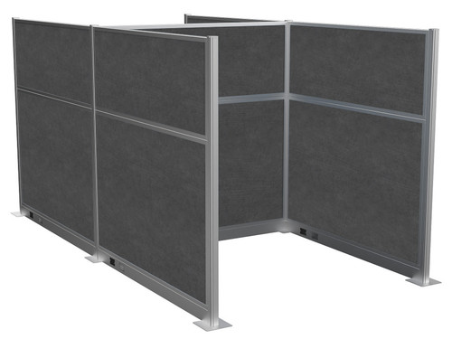 Pre-Configured Hush Panel Electric Cubicle 6' x 6' Cloud Gray Fabric