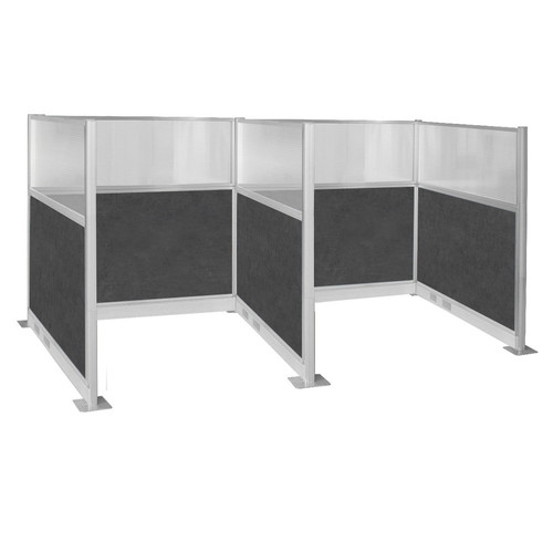 Pre-Configured Hush Panel Electric Cubicle 6' x 6' W/ Window Cloud Gray Fabric