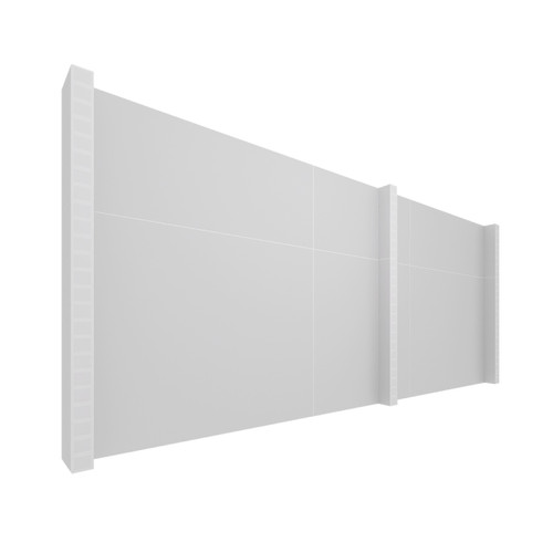 EverPanel® 11' x 6' Wall Kit - White With White Trim