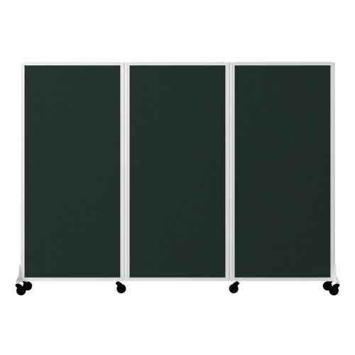 QuickWall Folding Portable Partition - 8'4" x 5'10" - Forest Green Fabric - White Frame