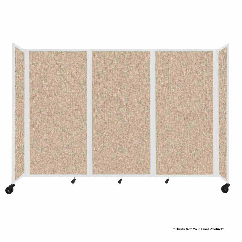 Room Divider 360 Folding Portable Partition - 8'6" x 6' - Caribbean Fabric - White Frame