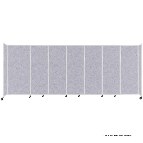 StraightWall Sliding Portable Partition - 15'6" x 6' - Powder Blue Fabric - White Frame