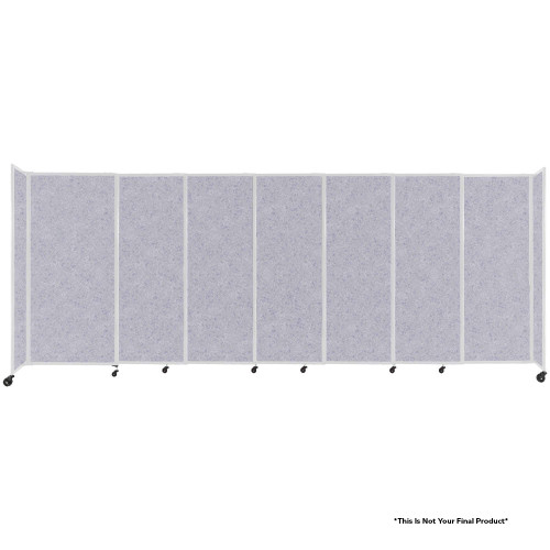 StraightWall Sliding Portable Partition - 15'6" x 6' - Black Fabric - White Frame