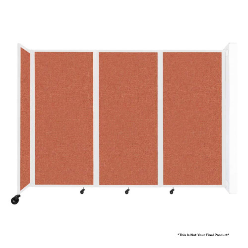 Wall-Mounted Room Divider 360 Folding Partition - 8'6" x 6' - Beige Fabric - White Frame