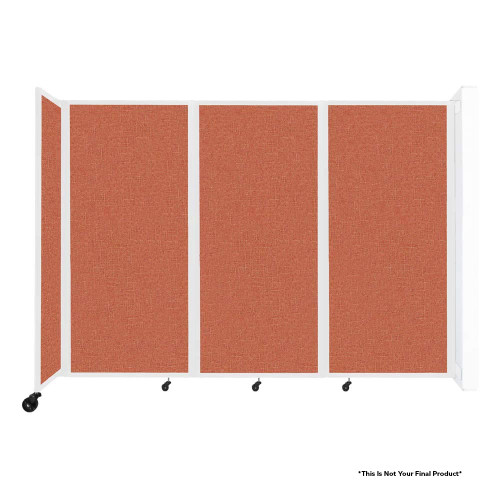 Wall-Mounted Room Divider 360 Folding Partition - 8'6" x 6' - Forest Green Fabric - White Frame