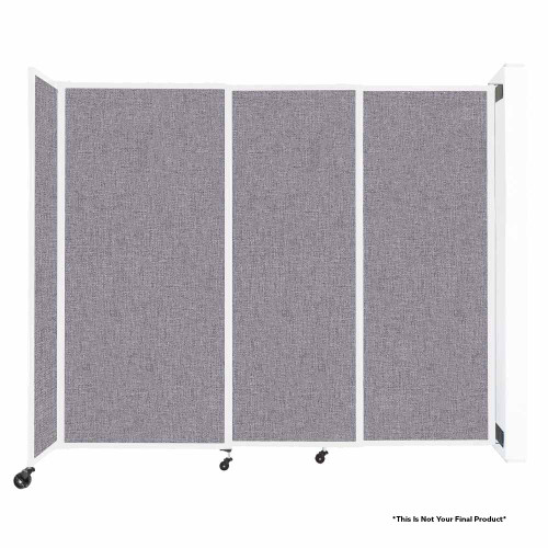 Wall-Mounted StraightWall Sliding Partition - 7'2" x 6' - Papaya Fabric - White Frame