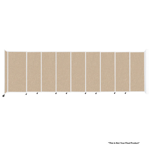 Wall-Mounted StraightWall Sliding Partition - 19'9" x 6' - Black Fabric - White Frame