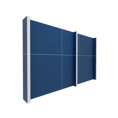 EverPanel 11' x 7' Wall Kit - Dark Blue SoundSorb With White Trim
