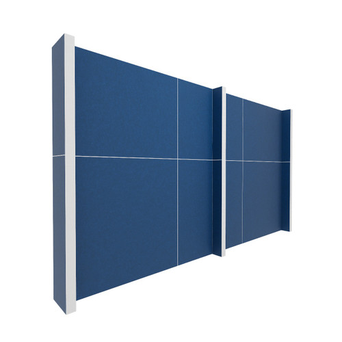 EverPanel 12' x 7' Wall Kit - Dark Blue SoundSorb With White Trim
