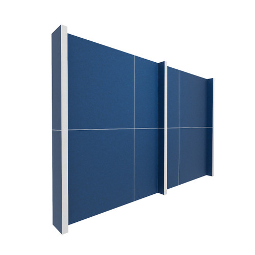 EverPanel 12' x 8' Wall Kit - Dark Blue SoundSorb With White Trim