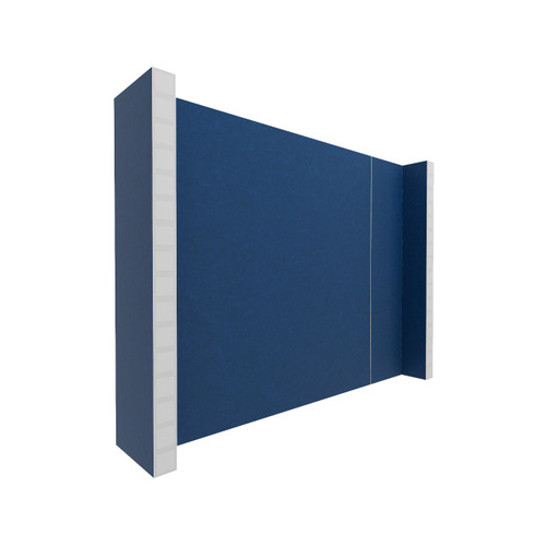 EverPanelÂ® 5' x 4' Wall Kit - Dark Blue SoundSorbª With White Trim