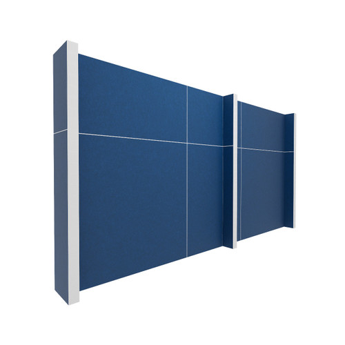 EverPanelÂ® 11' x 6' Wall Kit - Dark Blue SoundSorbª With White Trim