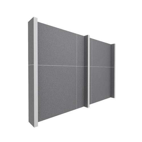 EverPanel 10' x 7' Wall Kit - Dark Gray SoundSorb With White Trim