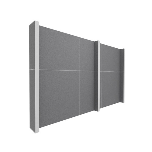 EverPanel 11' x 7' Wall Kit - Dark Gray SoundSorb With White Trim
