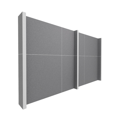 EverPanel 12' x 7' Wall Kit - Dark Gray SoundSorb With White Trim