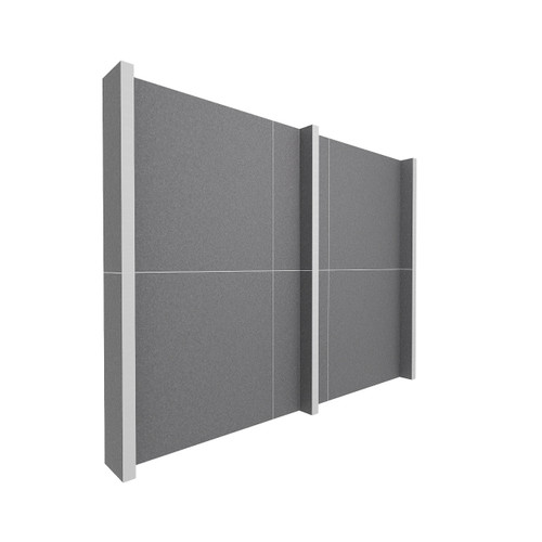 EverPanel 10' x 8' Wall Kit - Dark Gray SoundSorb With White Trim