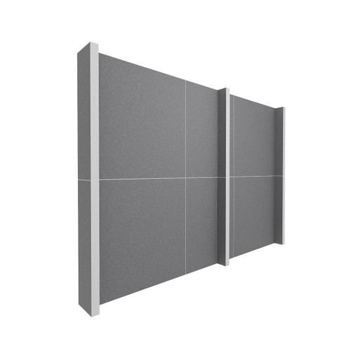 EverPanel 11' x 8' Wall Kit - Dark Gray SoundSorb With White Trim