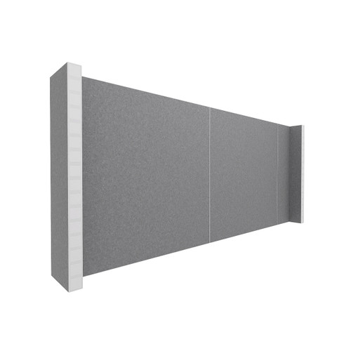EverPanel 9' x 4' Wall Kit - Dark Gray SoundSorb With White Trim