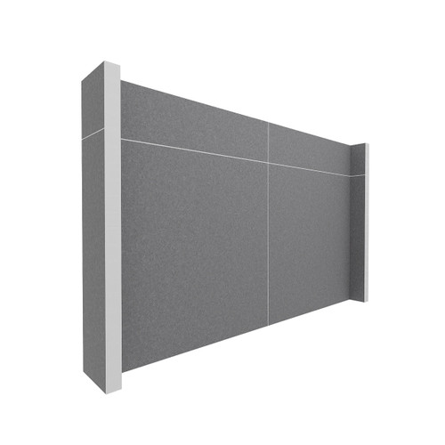 EverPanel 8' x 5' Wall Kit - Dark Gray SoundSorb With White Trim