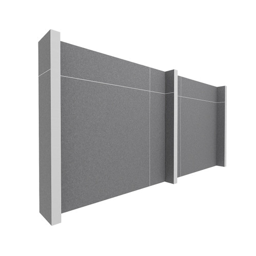 EverPanelÂ® 10' x 5' Wall Kit - Dark Gray SoundSorbª With White Trim