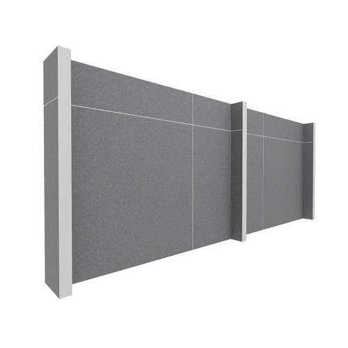 EverPanelÂ® 12' x 5' Wall Kit - Dark Gray SoundSorbª With White Trim