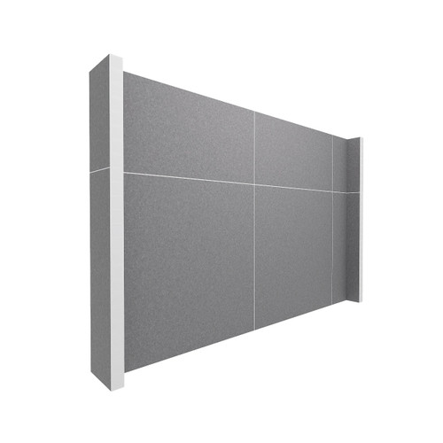 EverPanel 9' x 6' Wall Kit - Dark Gray SoundSorb With White Trim