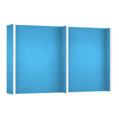 EverPanel 11' x 7' Wall Kit - Light Blue SoundSorb With White Trim