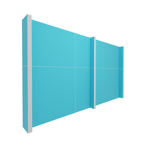 EverPanel 12' x 7' Wall Kit - Light Blue SoundSorb With White Trim