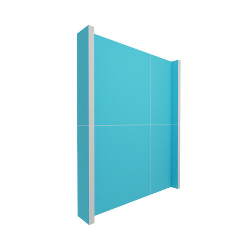 EverPanel 6' x 8' Wall Kit - Light Blue SoundSorb With White Trim