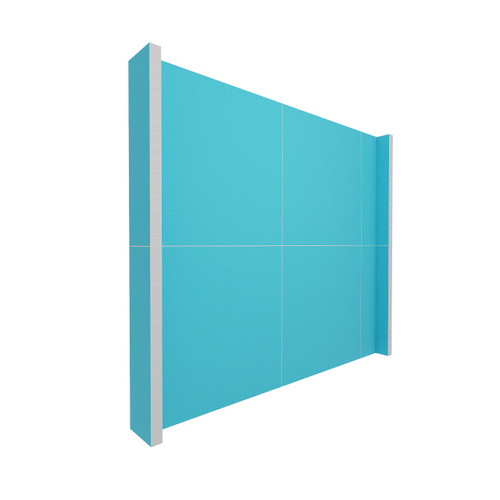 EverPanel 9' x 8' Wall Kit - Light Blue SoundSorb With White Trim