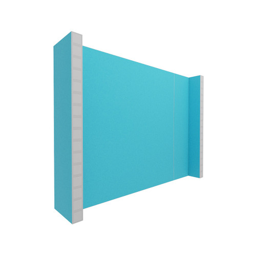 EverPanel 5' x 4' Wall Kit - Light Blue SoundSorb With White Trim