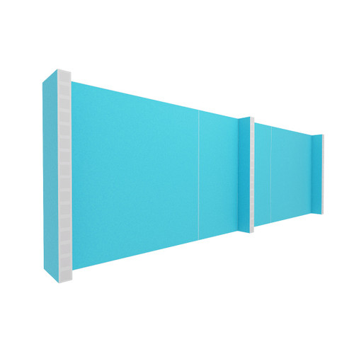 EverPanel 12' x 4' Wall Kit - Light Blue SoundSorb With White Trim
