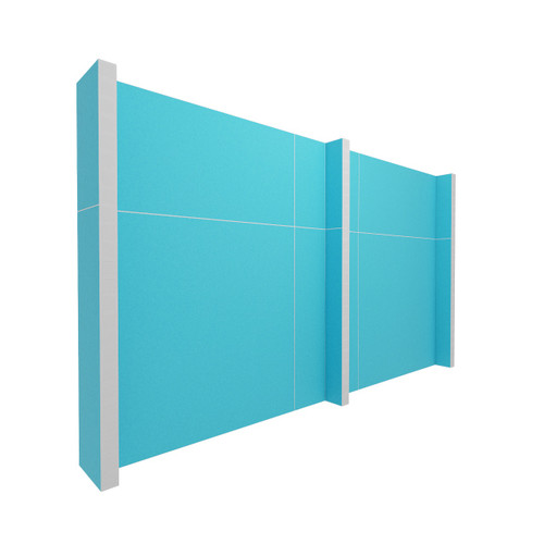 EverPanel 10' x 6' Wall Kit - Light Blue SoundSorb With White Trim