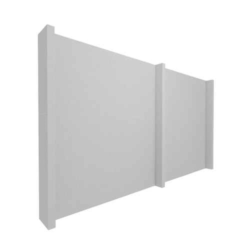 EverPanel 12' x 7' Wall Kit - Marble Gray SoundSorb With White Trim