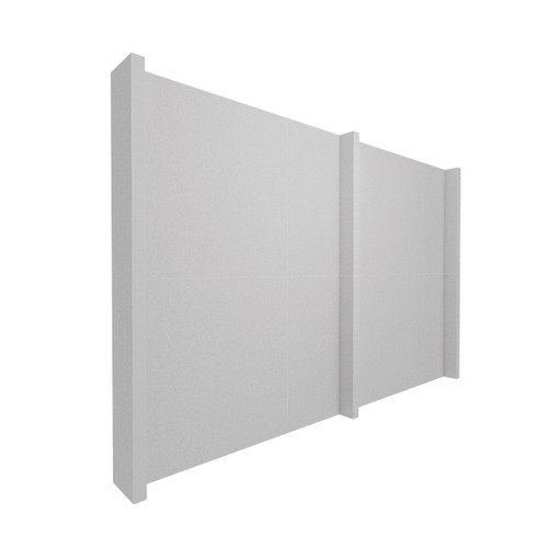 EverPanel 12' x 8' Wall Kit - Marble Gray SoundSorb With White Trim