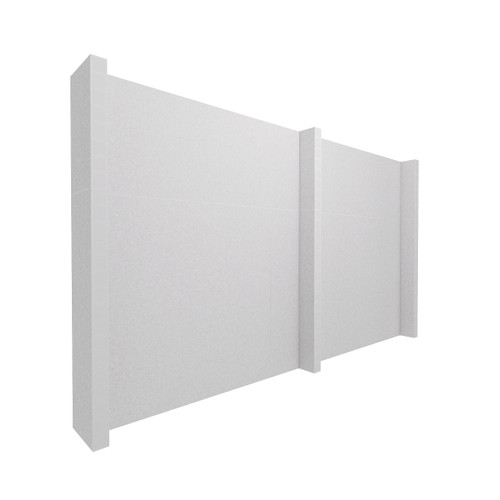 EverPanelÂ® 10' x 6' Wall Kit - Marble Gray SoundSorbª With White Trim
