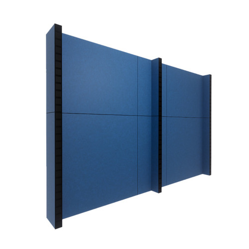 EverPanelÂ® 10' x 7' Wall Kit - Dark Blue SoundSorbª With Black Trim