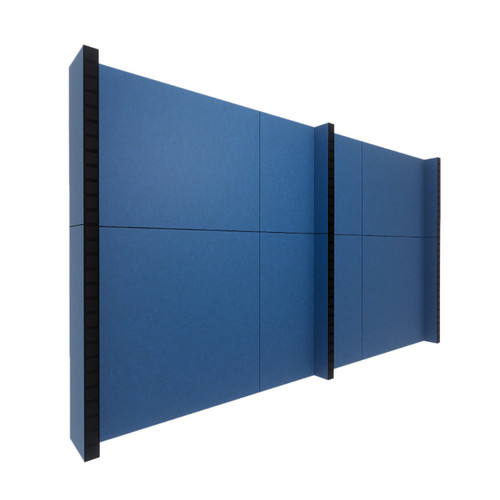 EverPanel 12' x 7' Wall Kit - Dark Blue SoundSorb With Black Trim