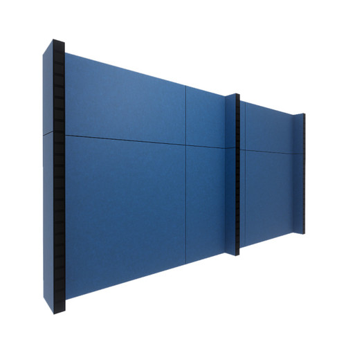 EverPanel 11' x 6' Wall Kit - Dark Blue SoundSorb With Black Trim