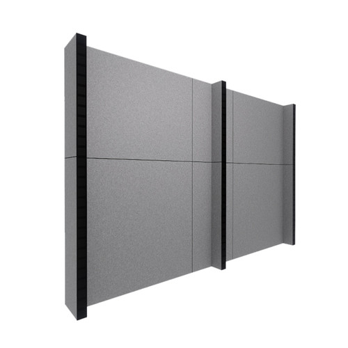 EverPanel 10' x 7' Wall Kit - Dark Gray SoundSorb With Black Trim