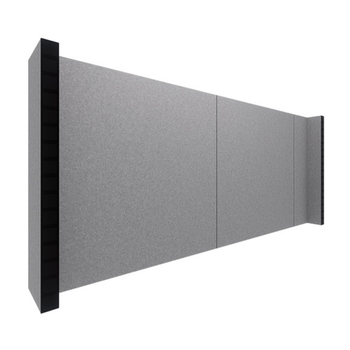 EverPanel 9' x 4' Wall Kit - Dark Gray SoundSorb With Black Trim