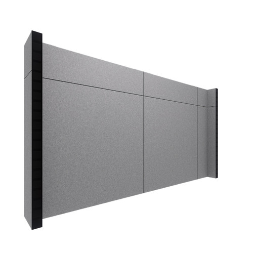 EverPanel 9' x 5' Wall Kit - Dark Gray SoundSorb With Black Trim