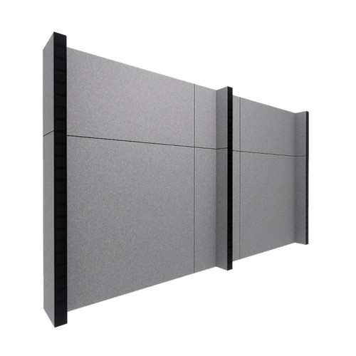 EverPanel 10' x 6' Wall Kit - Dark Gray SoundSorb With Black Trim