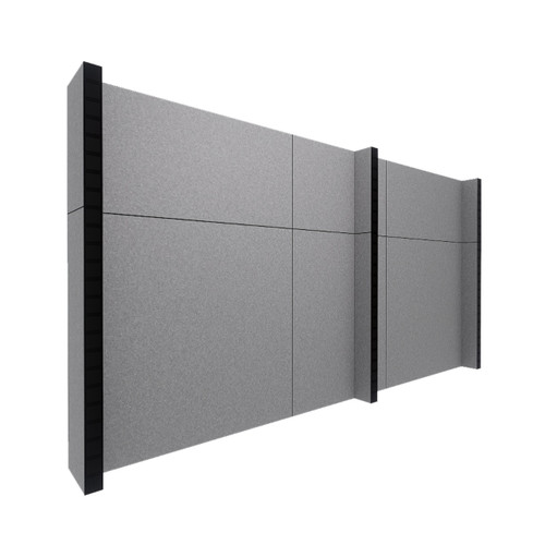 EverPanel 11' x 6' Wall Kit - Dark Gray SoundSorb With Black Trim
