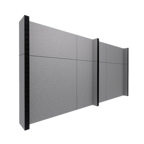 EverPanel 12' x 6' Wall Kit - Dark Gray SoundSorb With Black Trim