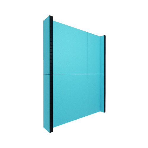 EverPanel 6' x 8' Wall Kit - Light Blue SoundSorb With Black Trim