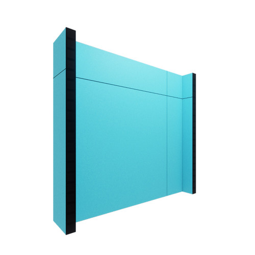 EverPanelÂ® 5' x 5' Wall Kit - Light Blue SoundSorbª With Black Trim