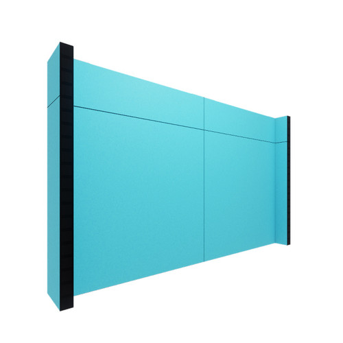 EverPanelÂ® 8' x 5' Wall Kit - Light Blue SoundSorbª With Black Trim