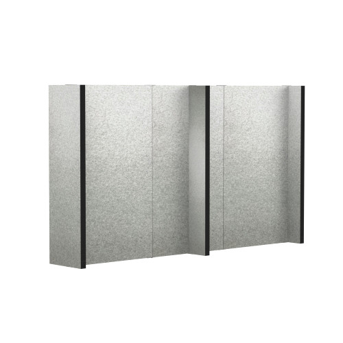 EverPanel 12' x 7' Wall Kit - Marble Gray SoundSorb With Black Trim