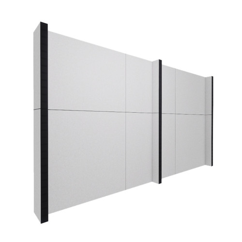 EverPanel 12' x 7' Wall Kit - Marble Gray SoundSorb With Black Trim